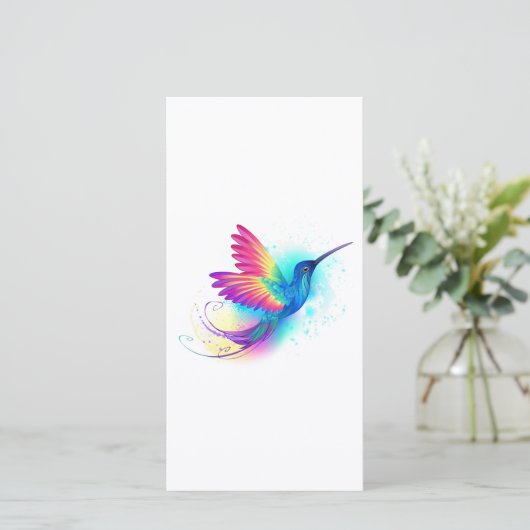 Exotic Rainbow Hummingbird Save The Date (Stehend Vorderseite)