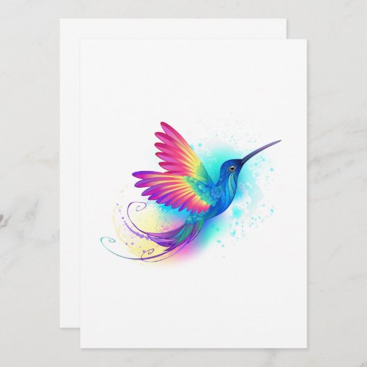 Exotic Rainbow Hummingbird Save The Date (Vorne/Hinten)