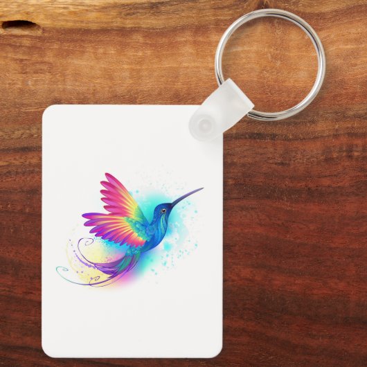 Exotic Rainbow Hummingbird Schlüsselanhänger (Rückseite)