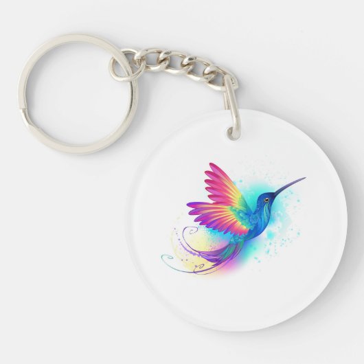 Exotic Rainbow Hummingbird Schlüsselanhänger (Vorderseite)