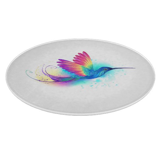 Exotic Rainbow Hummingbird Schneidebrett (Ecke)