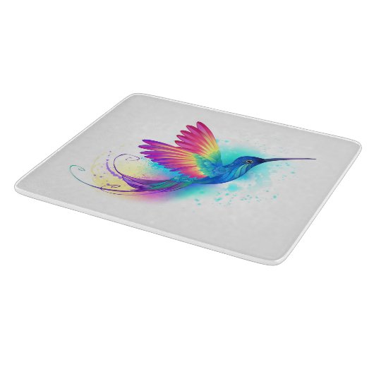 Exotic Rainbow Hummingbird Schneidebrett (Ecke)