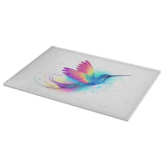 Exotic Rainbow Hummingbird Schneidebrett (Ecke)