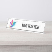 Exotic Rainbow Hummingbird Schreibtischnamensplakette (Vorderseite )