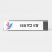 Exotic Rainbow Hummingbird Schreibtischnamensplakette (Vorderseite )