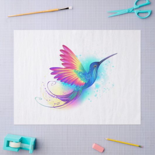 Exotic Rainbow Hummingbird Seidenpapier (Basteln)
