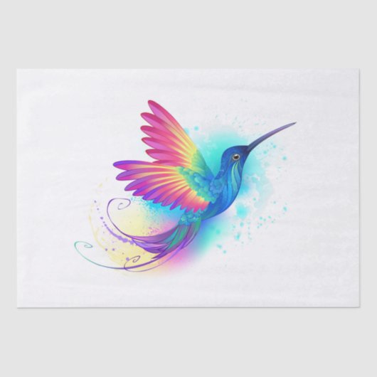 Exotic Rainbow Hummingbird Seidenpapier (Vorderseite)