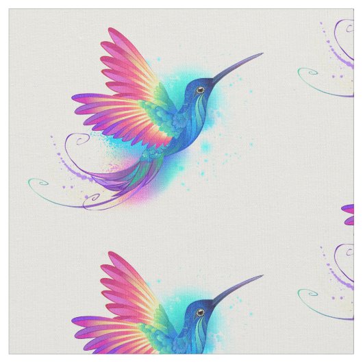 Exotic Rainbow Hummingbird Stoff (Nahaufnahme)