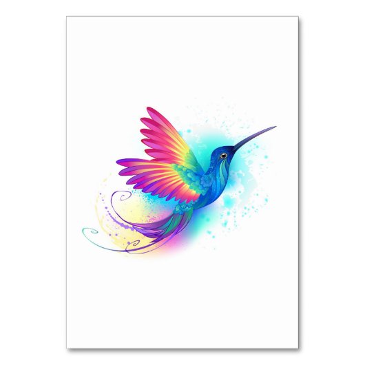 Exotic Rainbow Hummingbird Tischnummer (Vorderseite)