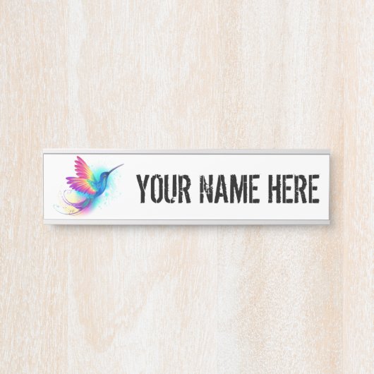 Exotic Rainbow Hummingbird Türschild (Vorderseite )