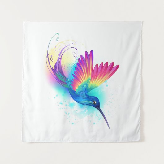 Exotic Rainbow Hummingbird Wandteppich (Vorderseite (Horizontal))