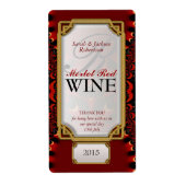 Exotic Red Black Lace Custom Wine Bottle Labels (Vorne)