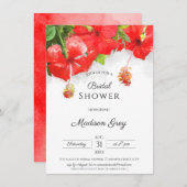 Exotic Red Hibisken Blume Art Brautparty Einladung (Vorne/Hinten)