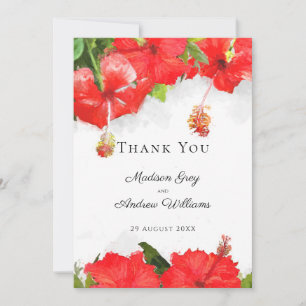 Exotic Red Hibisken Blume Art Danke