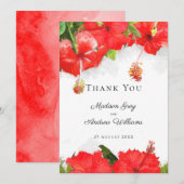 Exotic Red Hibisken Blume Art Danke (Vorne/Hinten)