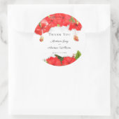 Exotic Red Hibisken Blume Art Danke Runder Aufkleber (Tasche)