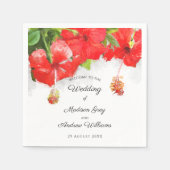 Exotic Red Hibisken Blume Art Wedding Napkins Serviette (Vorderseite)