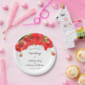 Exotic Red Hibisken Blume Art Wedding Pappteller (Party)