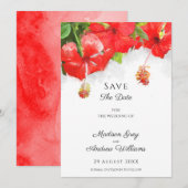 Exotic Red Hibisken Blume Art Wedding Save The Date (Vorne/Hinten)