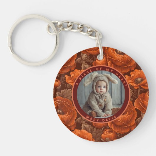 Exotic remembrance gift Custom Ranunculus Schlüsselanhänger (Vorderseite)