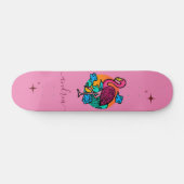 Exotic rosa Flamingo Sommer Sparkon Name Tropical Skateboard (Horizontal)