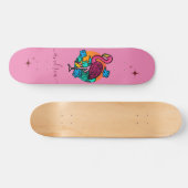 Exotic rosa Flamingo Sommer Sparkon Name Tropical Skateboard (Horizontal)