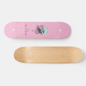 Exotic rosa Flamingo Sommer Sparkon Name Tropical Skateboard (Horizontal)