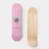Exotic rosa Flamingo Sommer Sparkon Name Tropical Skateboard (Vorderseite)