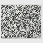 Exotic Safari Curvy Zebra Streifen Geschenkpapier (Flach)