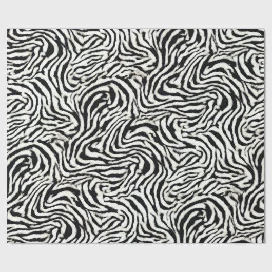 Exotic Safari Curvy Zebra Streifen Geschenkpapier (Flach)