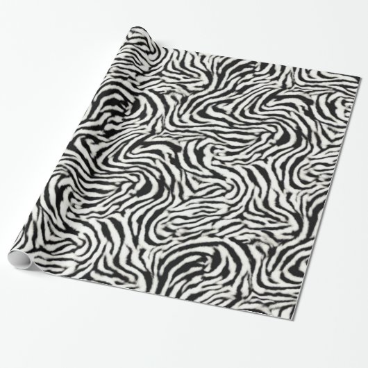Exotic Safari Curvy Zebra Streifen Geschenkpapier (Ungerollt)