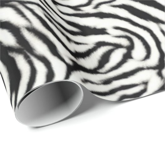 Exotic Safari Curvy Zebra Streifen Geschenkpapier (Rolleneckpunkt)