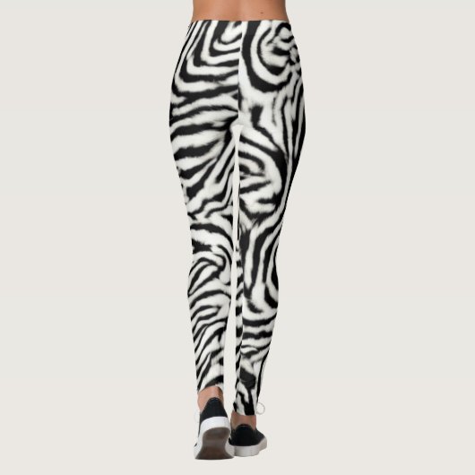 Exotic Safari Curvy Zebra Streifen Leggings (Rückseite)