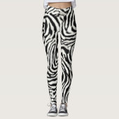 Exotic Safari Curvy Zebra Streifen Leggings (Vorderseite)
