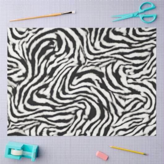 Exotic Safari Curvy Zebra Streifen Seidenpapier (Basteln)
