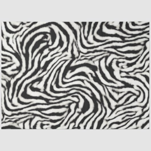 Exotic Safari Curvy Zebra Streifen Seidenpapier (Vorderseite)