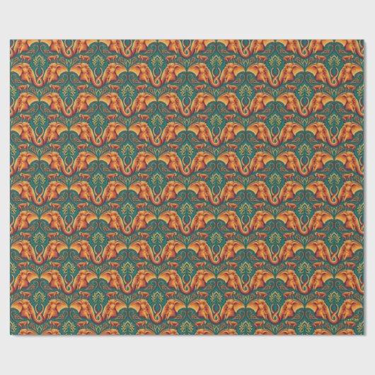 Exotic Safari TapestPattern - The White Lotus Geschenkpapier (Flach)