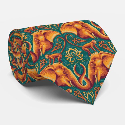 Exotic Safari TapestPattern - The White Lotus Krawatte (Gerollt)