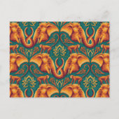 Exotic Safari TapestPattern - The White Lotus Postkarte (Vorderseite)