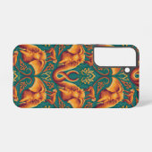Exotic Safari TapestPattern - The White Lotus Samsung Galaxy Hülle (Rückseite (Horizontal))