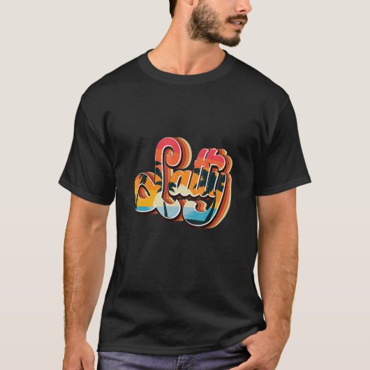 Exotic Salty Palm Trees Retro Tropical Summer T-Shirt (Vorderseite)