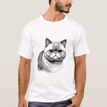 Exotic Shorthair Katzen-Skizze Herren T-Shirt