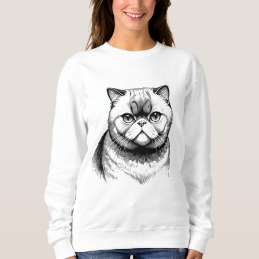 Exotic Shorthair Sketch Women's Sweater Sweatshirt (Vorderseite)