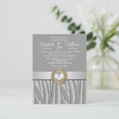 Exotic Silver Zebra Muster Hochzeit Einladung (Stehend Vorderseite)