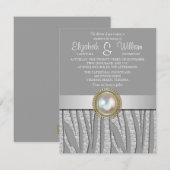 Exotic Silver Zebra Muster Hochzeit Einladung (Vorne/Hinten)