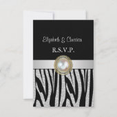 Exotic Silver Zebra Print RSVP Card (Vorderseite)