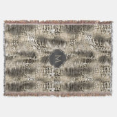 Exotic Snakeskin Wild Animal Print mit Monogramm Decke (Vorderseite)