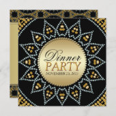 Exotic Sparkle Sonnenblumen Abendessen Party Einla Einladung (Vorne/Hinten)