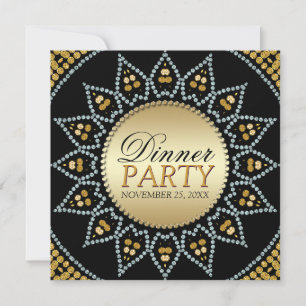 Exotic Sparkle Sonnenblumen Abendessen Party Einla Einladung