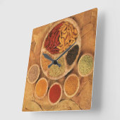 Exotic spices quadratische wanduhr (Winkel)